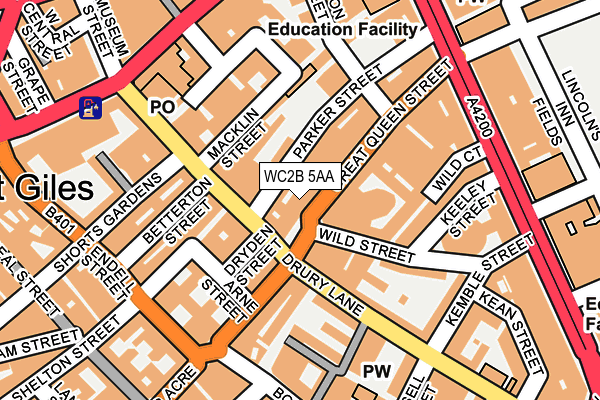 WC2B 5AA map - OS OpenMap – Local (Ordnance Survey)