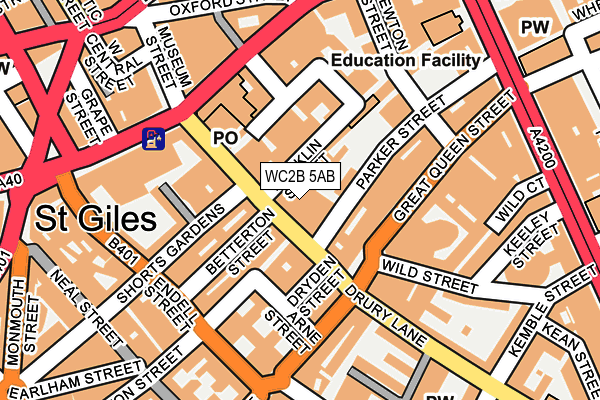 WC2B 5AB map - OS OpenMap – Local (Ordnance Survey)