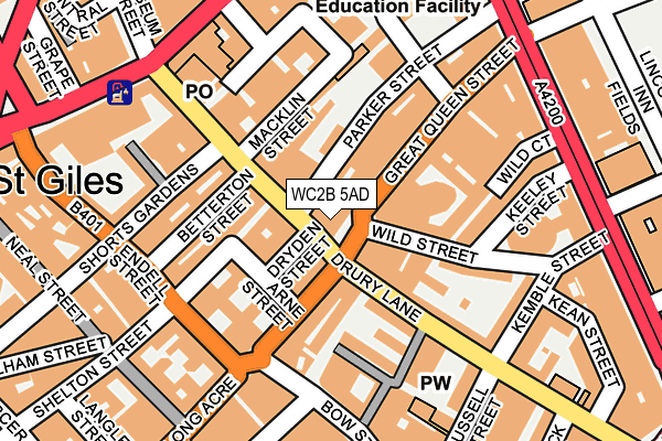 WC2B 5AD map - OS OpenMap – Local (Ordnance Survey)