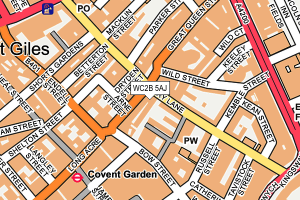 WC2B 5AJ map - OS OpenMap – Local (Ordnance Survey)