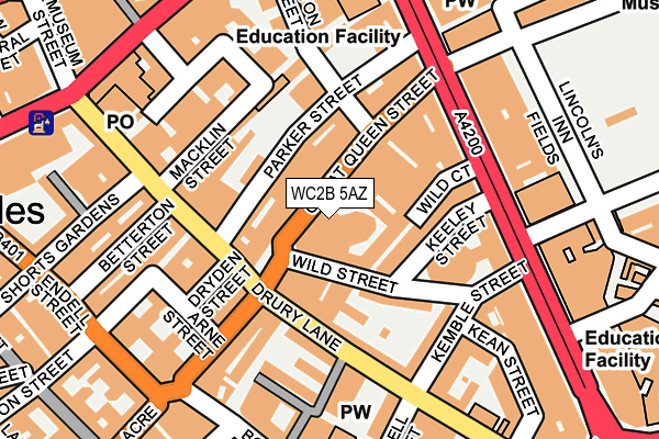 WC2B 5AZ map - OS OpenMap – Local (Ordnance Survey)