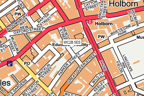 WC2B 5ES map - OS OpenMap – Local (Ordnance Survey)