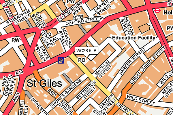 WC2B 5LB map - OS OpenMap – Local (Ordnance Survey)