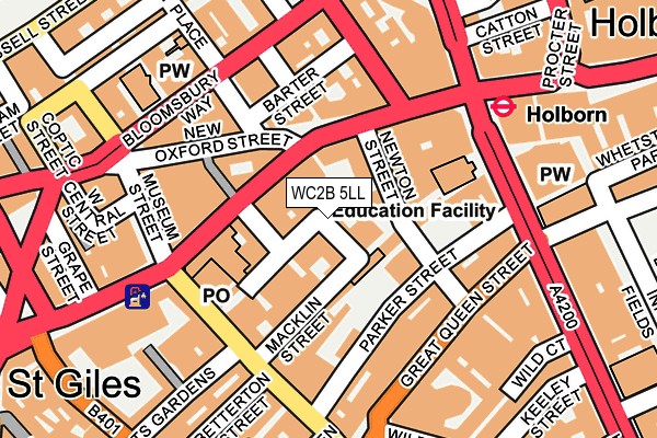 WC2B 5LL map - OS OpenMap – Local (Ordnance Survey)