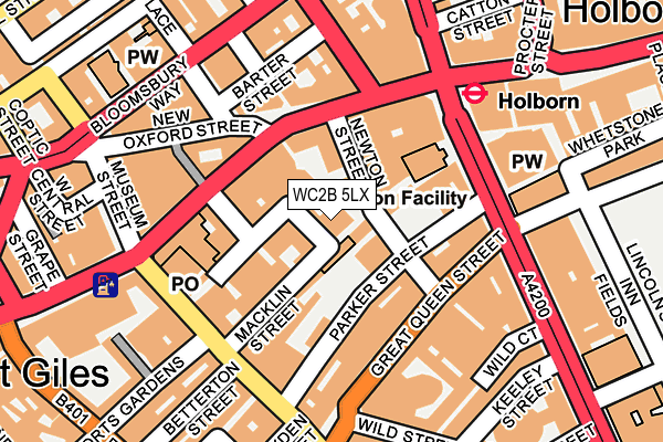 WC2B 5LX map - OS OpenMap – Local (Ordnance Survey)