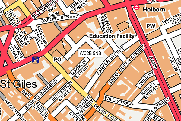 WC2B 5NB map - OS OpenMap – Local (Ordnance Survey)