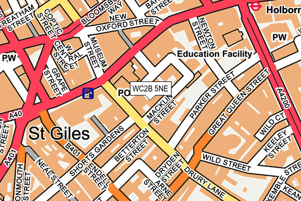 WC2B 5NE map - OS OpenMap – Local (Ordnance Survey)