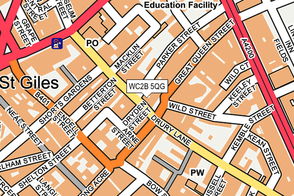 WC2B 5QG map - OS OpenMap – Local (Ordnance Survey)