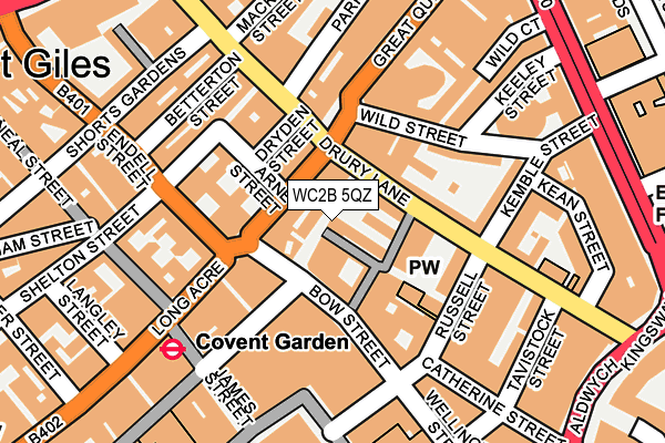 WC2B 5QZ map - OS OpenMap – Local (Ordnance Survey)