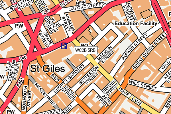 WC2B 5RB map - OS OpenMap – Local (Ordnance Survey)