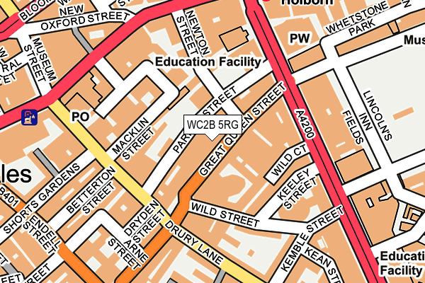 WC2B 5RG map - OS OpenMap – Local (Ordnance Survey)