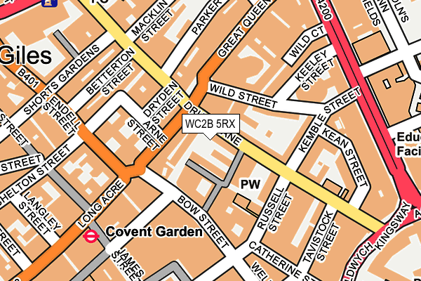 WC2B 5RX map - OS OpenMap – Local (Ordnance Survey)