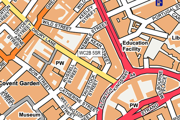 WC2B 5SR map - OS OpenMap – Local (Ordnance Survey)