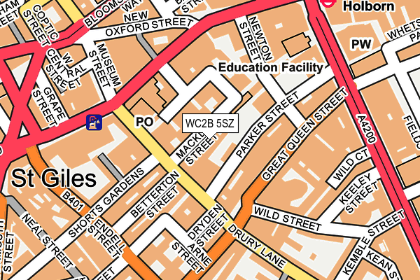 WC2B 5SZ map - OS OpenMap – Local (Ordnance Survey)