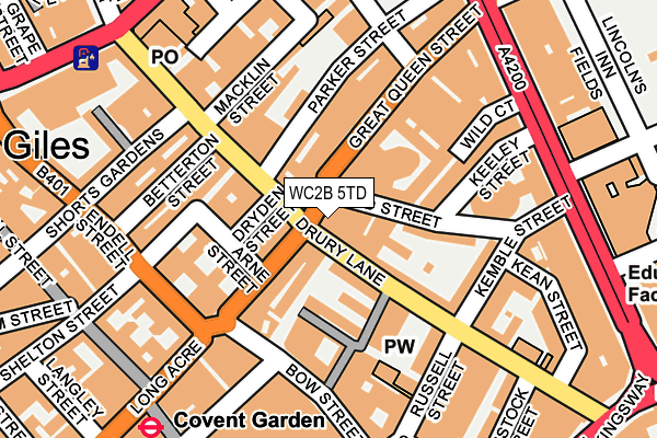 WC2B 5TD map - OS OpenMap – Local (Ordnance Survey)