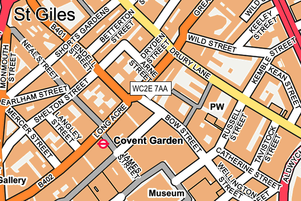 WC2E 7AA map - OS OpenMap – Local (Ordnance Survey)