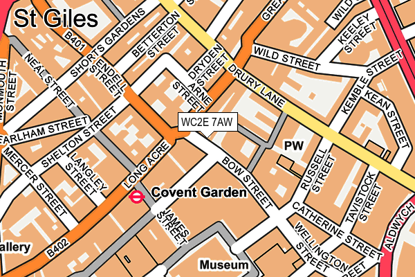 WC2E 7AW map - OS OpenMap – Local (Ordnance Survey)
