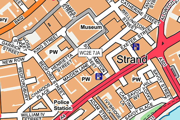 WC2E 7JA map - OS OpenMap – Local (Ordnance Survey)