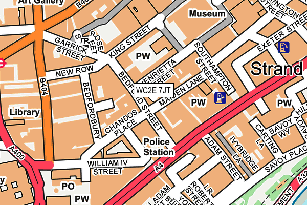 WC2E 7JT map - OS OpenMap – Local (Ordnance Survey)