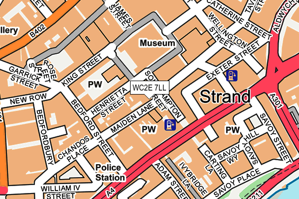 WC2E 7LL map - OS OpenMap – Local (Ordnance Survey)