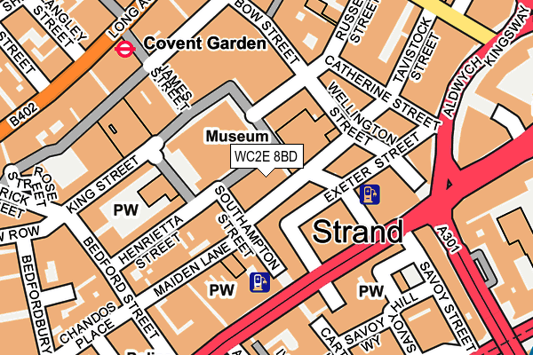 WC2E 8BD map - OS OpenMap – Local (Ordnance Survey)