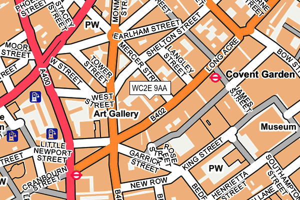 WC2E 9AA map - OS OpenMap – Local (Ordnance Survey)