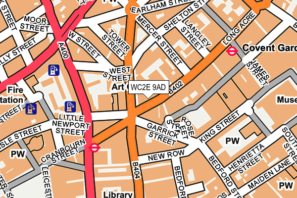 WC2E 9AD map - OS OpenMap – Local (Ordnance Survey)