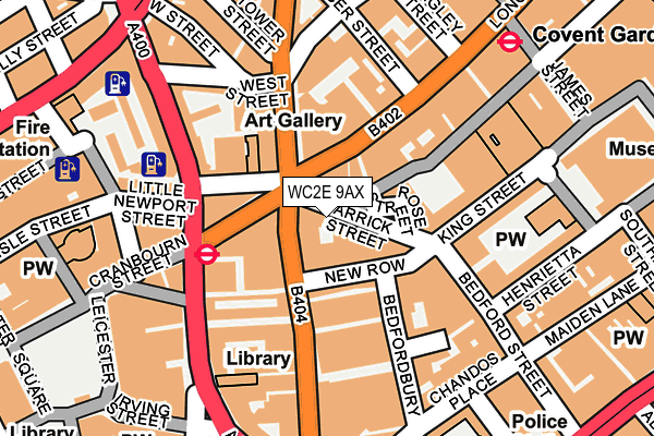 WC2E 9AX map - OS OpenMap – Local (Ordnance Survey)