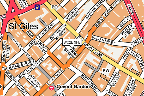 WC2E 9FE map - OS OpenMap – Local (Ordnance Survey)