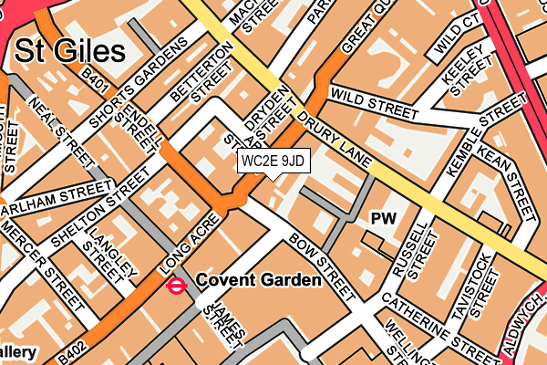 WC2E 9JD map - OS OpenMap – Local (Ordnance Survey)