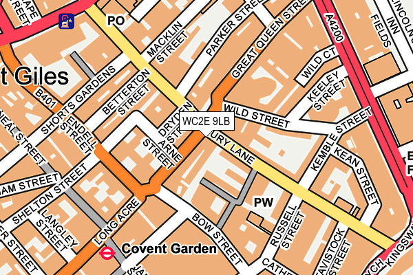 WC2E 9LB map - OS OpenMap – Local (Ordnance Survey)