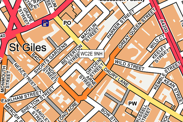 WC2E 9NH map - OS OpenMap – Local (Ordnance Survey)