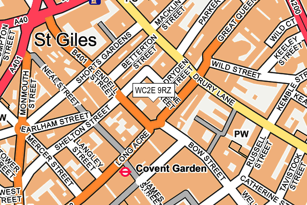 WC2E 9RZ map - OS OpenMap – Local (Ordnance Survey)