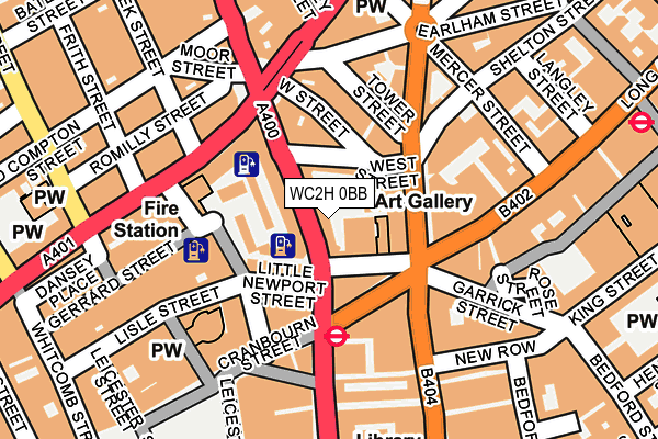 WC2H 0BB map - OS OpenMap – Local (Ordnance Survey)