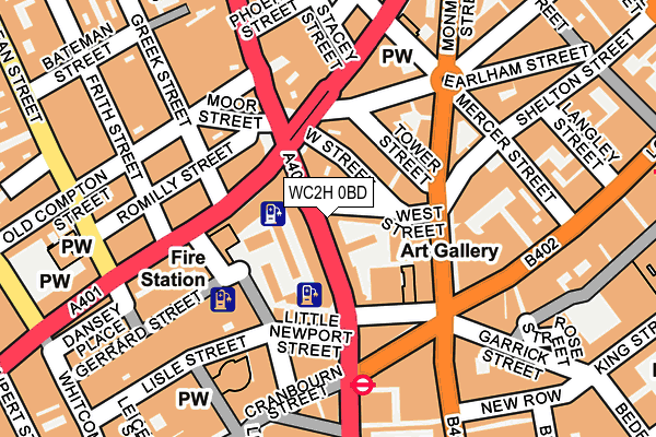 WC2H 0BD map - OS OpenMap – Local (Ordnance Survey)