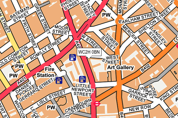 WC2H 0BN map - OS OpenMap – Local (Ordnance Survey)