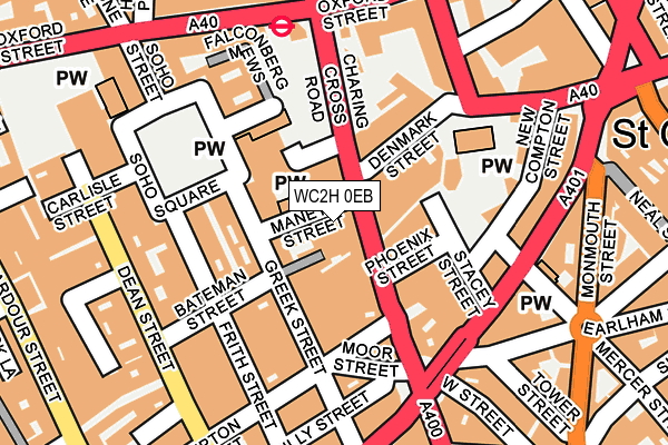 WC2H 0EB map - OS OpenMap – Local (Ordnance Survey)