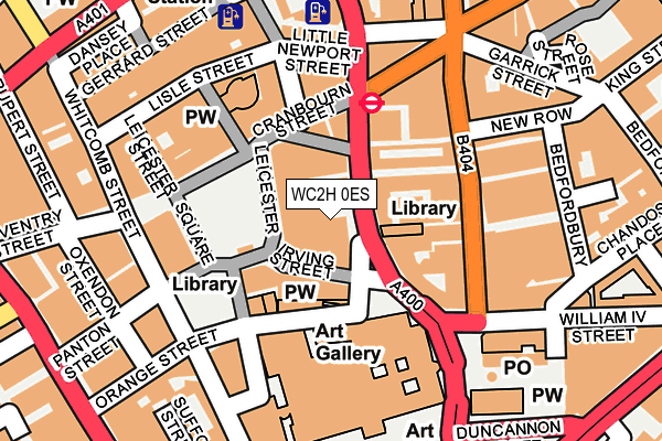 WC2H 0ES map - OS OpenMap – Local (Ordnance Survey)
