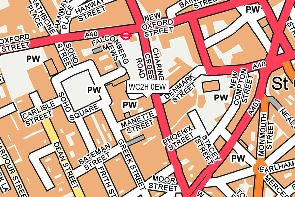 WC2H 0EW map - OS OpenMap – Local (Ordnance Survey)