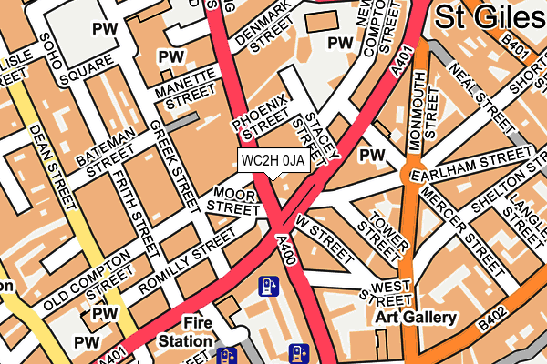 WC2H 0JA map - OS OpenMap – Local (Ordnance Survey)