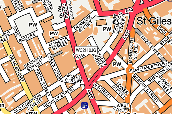 WC2H 0JG map - OS OpenMap – Local (Ordnance Survey)