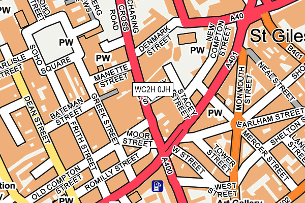 WC2H 0JH map - OS OpenMap – Local (Ordnance Survey)