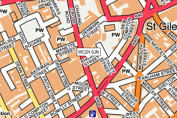 WC2H 0JN map - OS OpenMap – Local (Ordnance Survey)