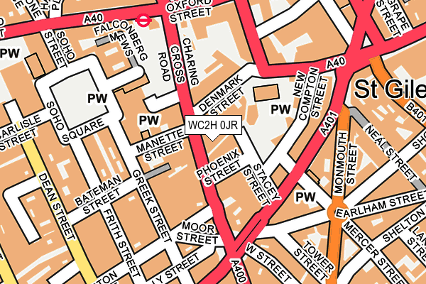 WC2H 0JR map - OS OpenMap – Local (Ordnance Survey)