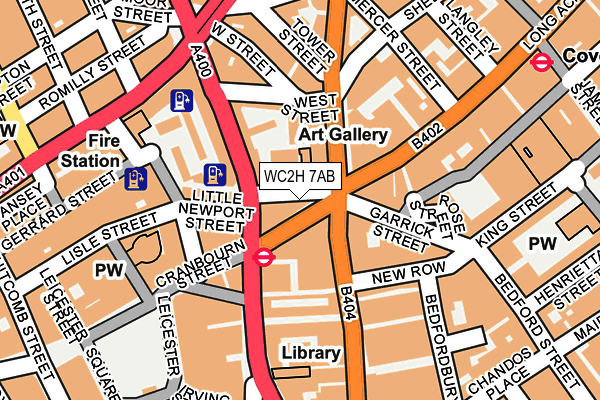 WC2H 7AB map - OS OpenMap – Local (Ordnance Survey)
