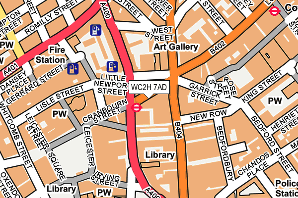 WC2H 7AD map - OS OpenMap – Local (Ordnance Survey)