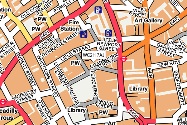 WC2H 7AJ map - OS OpenMap – Local (Ordnance Survey)