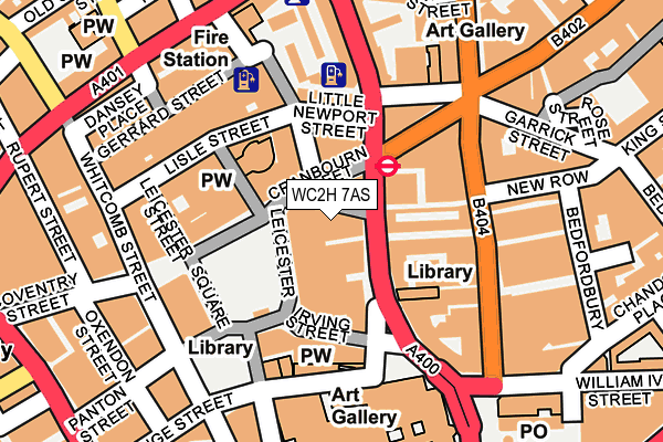 WC2H 7AS map - OS OpenMap – Local (Ordnance Survey)