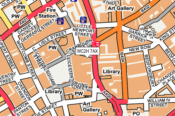 WC2H 7AX map - OS OpenMap – Local (Ordnance Survey)