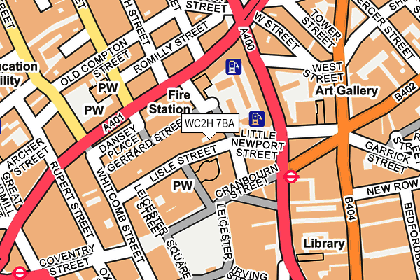 WC2H 7BA map - OS OpenMap – Local (Ordnance Survey)